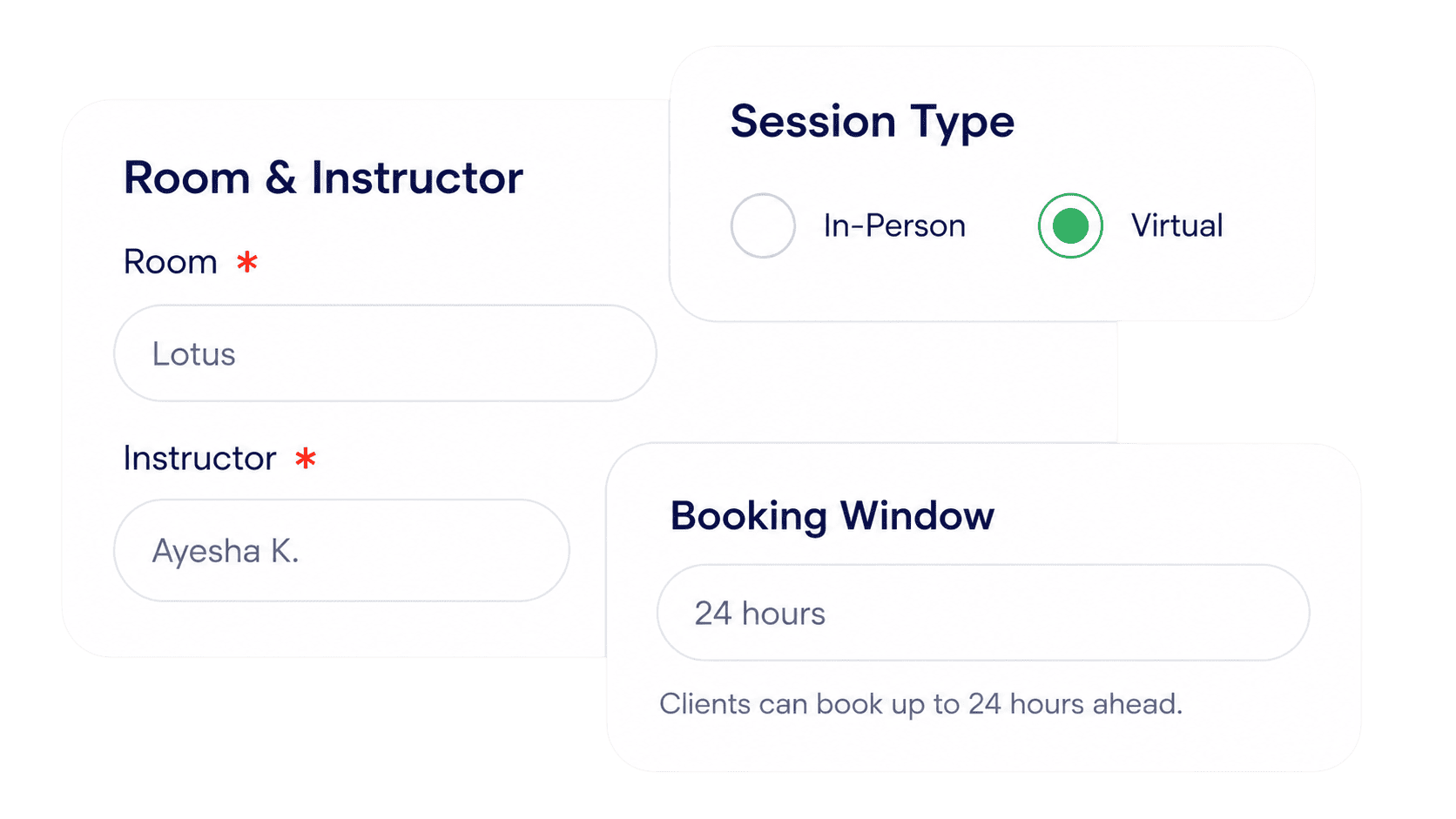 Bookings, Rooms, and Instructors